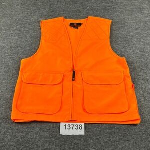 Game Winner Hunting Vest Mens S/M Orange Excellent Blaze Zip Game Bag